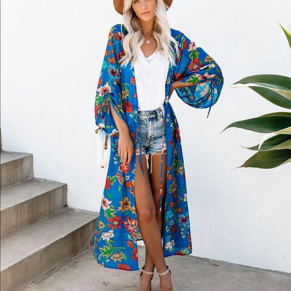 FLORAL DUSTER KIMONO NEW